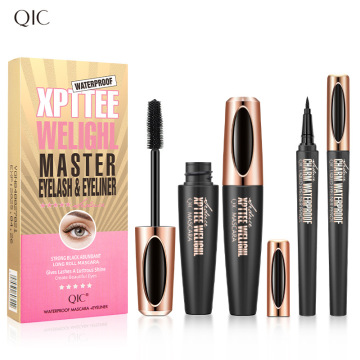 Wholesale Dual Function Waterproof Eyeliner Mascara Set - Black, Thick, and Curled