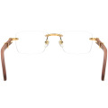 Rimless Mahogany Optical Glasses