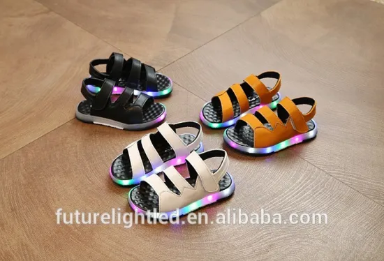 hot selling summer kids sandal flashing led lighting kids shoes