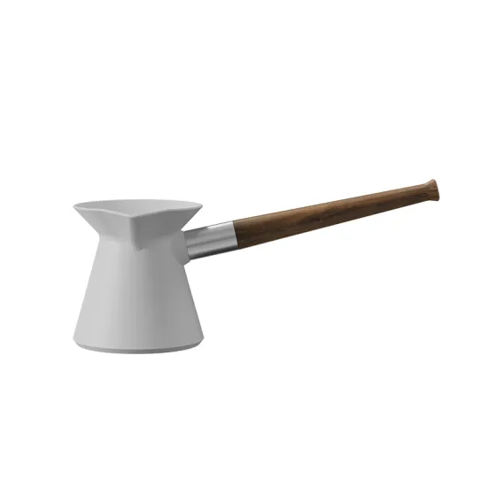 Unique Ceramic Turkish Coffee Pot with Walnut Wood Handle - DHPO New Arrival Cezve Coffee Maker for Travel