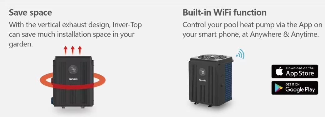 Top Outlet High-End Mitsubishi Compressor R32 Air to Water Swimming Pool Heatpump