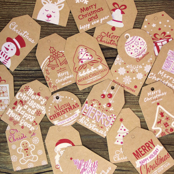 Joytop Wholesale Custom Logo Kraft Tags Merry Christmas Labels for Gift Wrapping and Decor