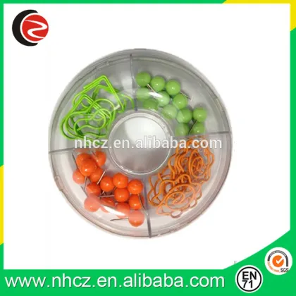 Green Pin/Paper Clips/Rubber Office Set