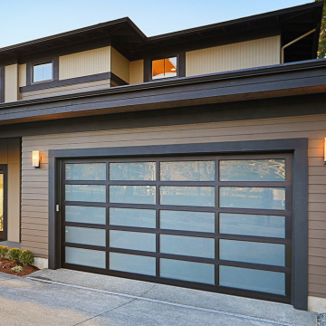 Aluminium moderne glazen garagedeur met sectionele panelen