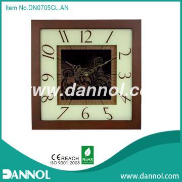 12\" Square Classical Wooden Frame Wall Clock