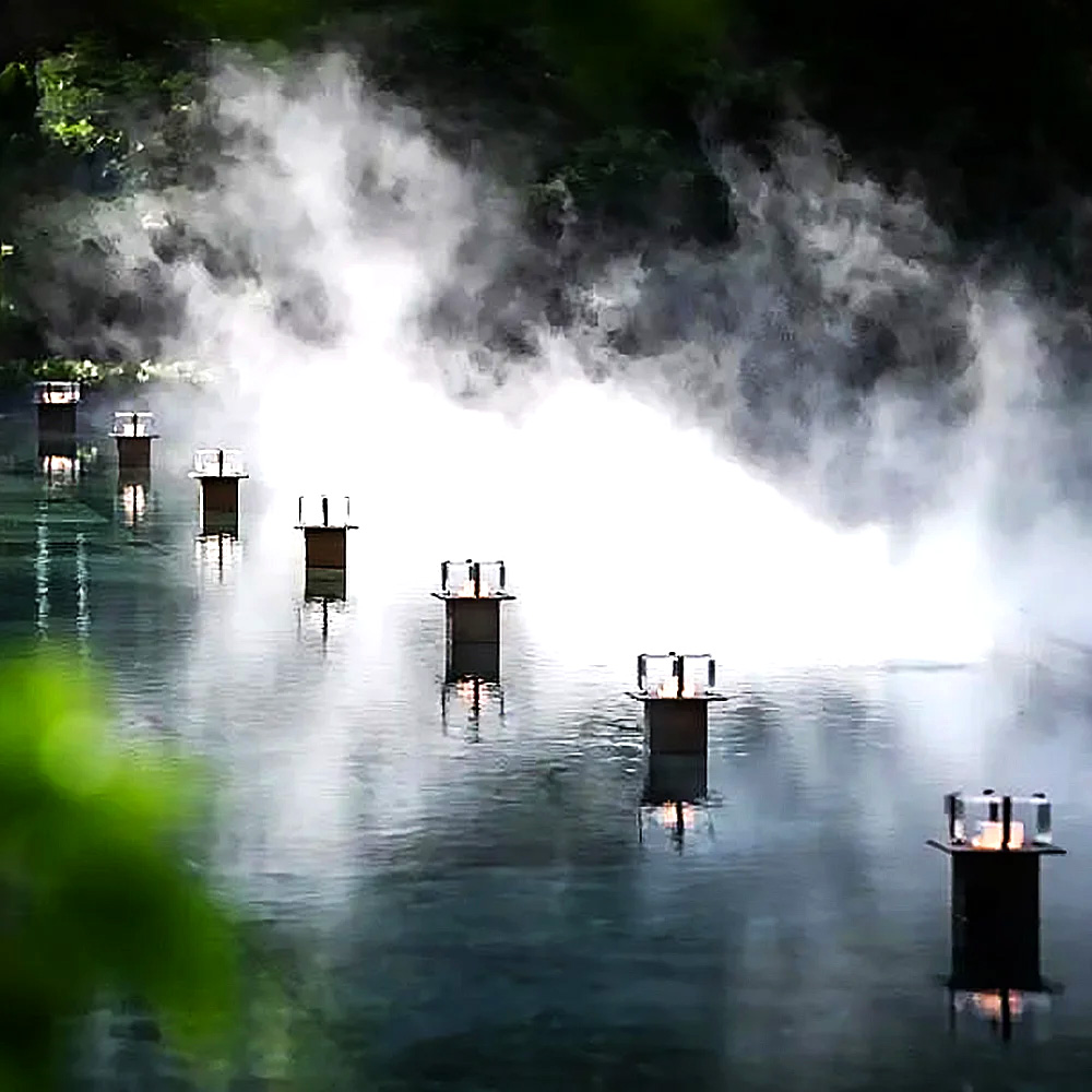 Fonte de cachoeira de neblina para paisagens de jardins ao ar livre