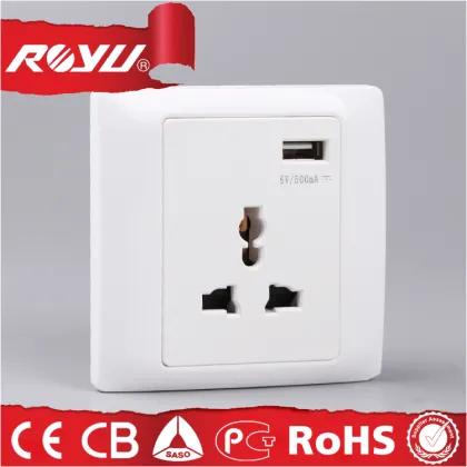 socket usb, electrical equipment usb plug socket, 250V 15A lamp socket usb
