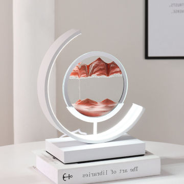 Touch-Controlled Modern LED Table Lamp with Quicksand Painting for Bedside Night Light