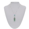 Green Aventurine Feather Hexagonal Prism Pendant Necklace