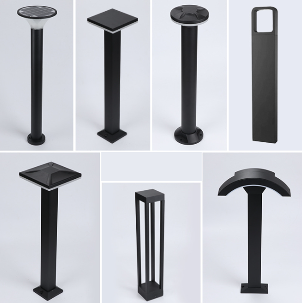 Black Garden Decorative Bollard Light