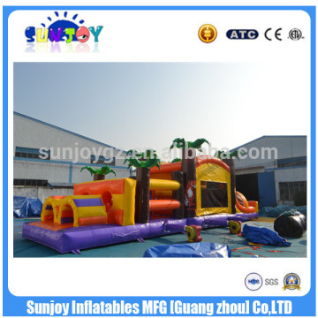 Commercial Tropical Inflatable Kids Obstacle Course