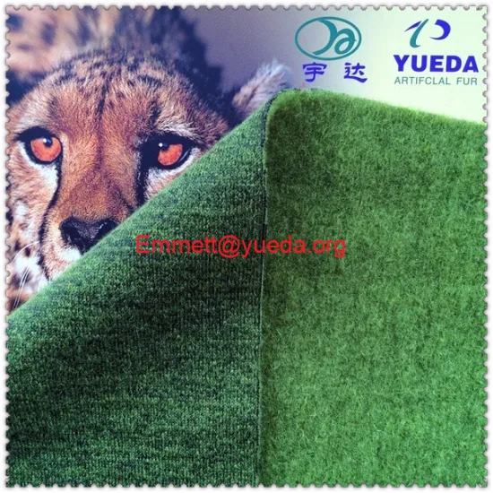 Green color knit boiled wool fabric for overcoat