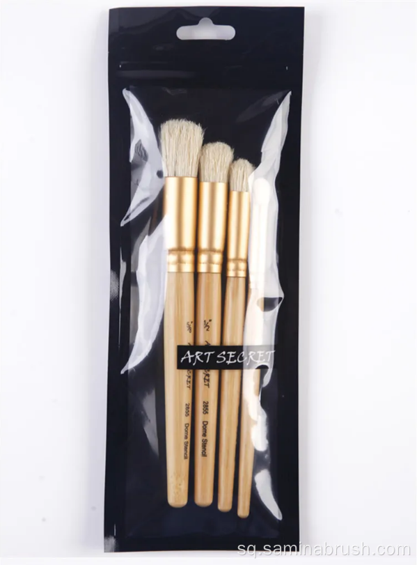 Furça Profesionale Stencil Set Furça Bristle dorezë druri