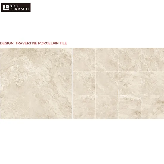 Ebro Light Beige Travertine Look Anti-Slip Full Body Ceramic Tiles