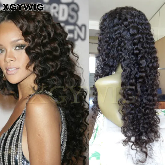 100% Virgin Unprocessed Human Hair Deep Wave Full Lace Wigs: 8\" to 30\" Free Parting and Glueless Options