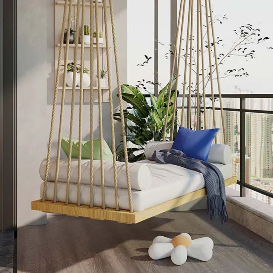 Outdoor Wooden Swing & Hammock for Balcony and Indoor Use