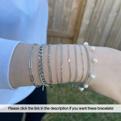 Ins Style Silver Plated Stainless Steel Miami Cuban Chain Anklet and Bracelet for Unisex