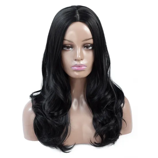 Wholesale Long Body Wave Synthetic Wig  24 Inch  Natural Looking Cosplay High Temperature Heat Resistant Fiber
