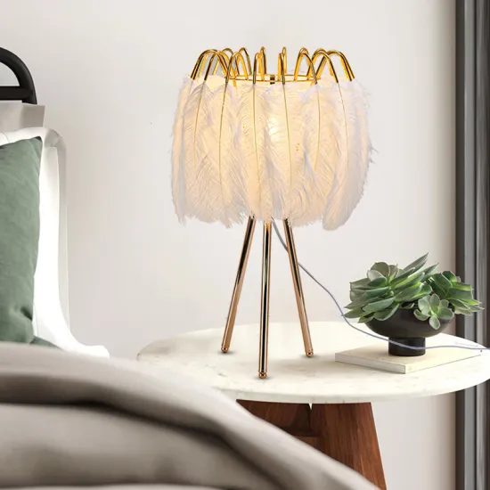 Wholesale Modern Ostrich Feather Table Lamp for Bedroom