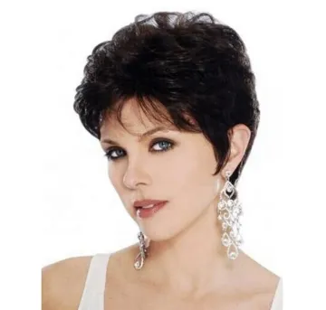 wholesale short black and brown hair synthetic wigs natural wave and kinky curly synthetic hair wigs for women