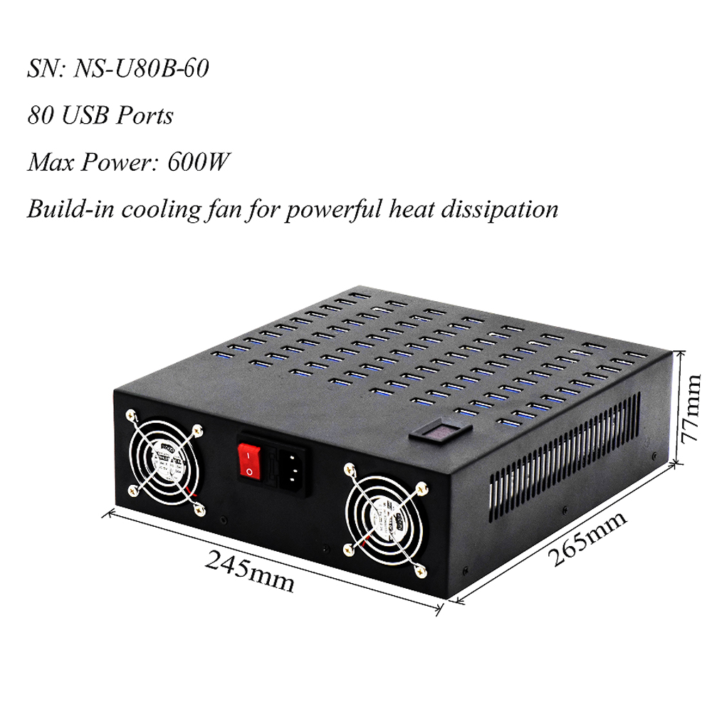 80 port USB charger(600W) size 80 port USB charger(600W) size
