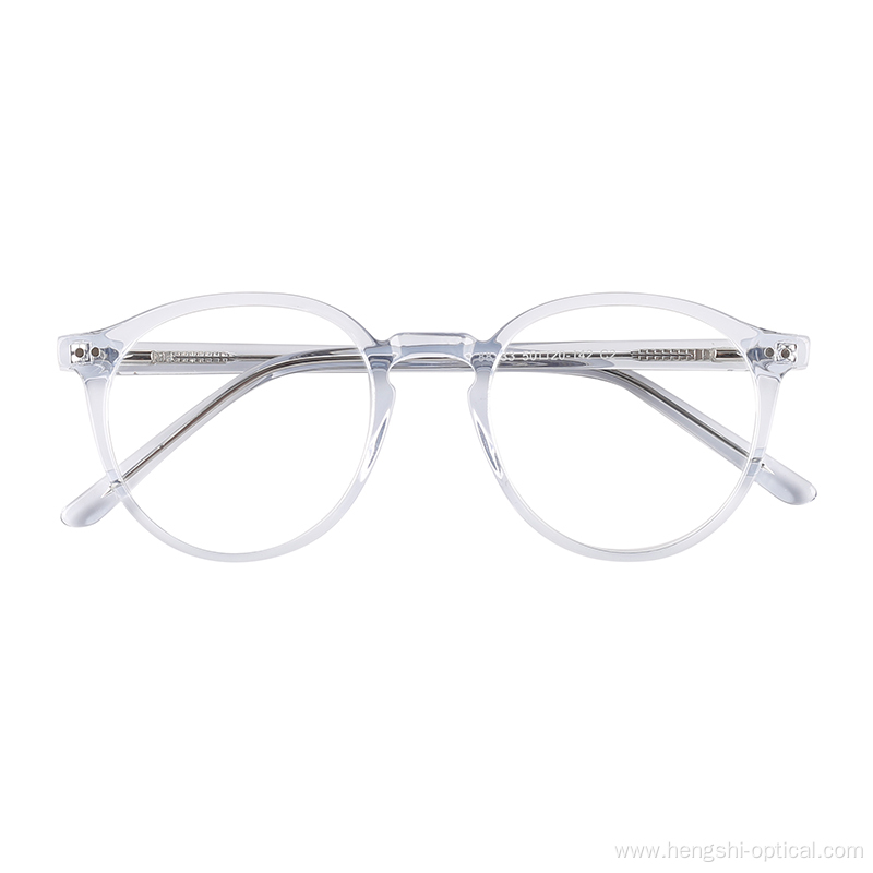 Clear Acetate Frame Anti Blue Light Teens Men Optical Non Prescription Glasses