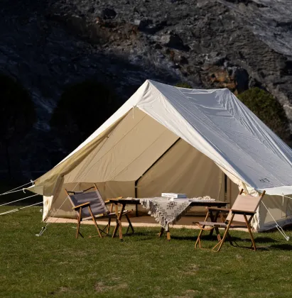 Customized Luxury Safari Glamping Breathable Cabin Tent Yurt Tent Large Cotton Canvas Bell Tent