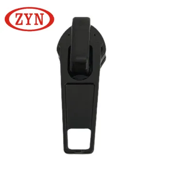 Black Custom Size Automatic Lock Zipper Reversible Slider