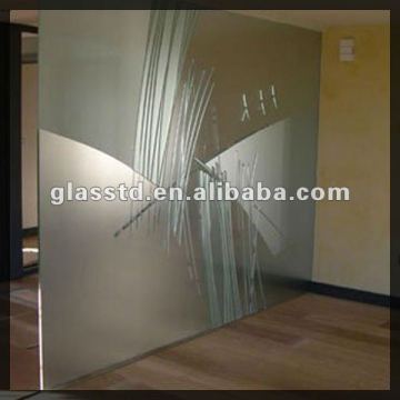 Carving glass wall,large size exterior laminated glass wall