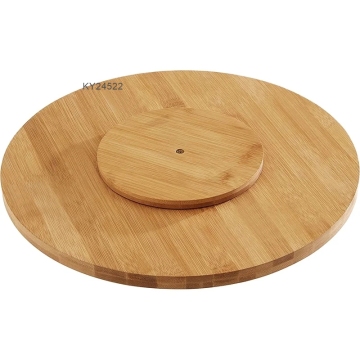 Acacia Wood Bamboo Lazy Susan Organizer for Kitchen Countertops