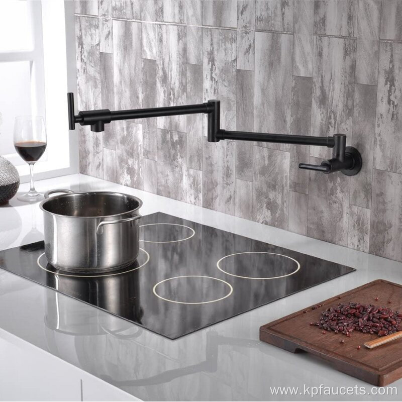 Matte Black Wall Mounted Pot Filler Faucet