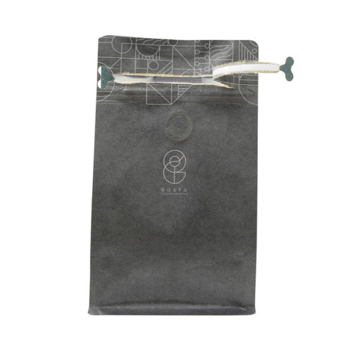 Kraft paper coffee bag with zipper and valve