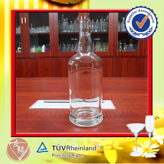 Wholesale Round 24oz Clear Glass Bottle Weight For Whiskey