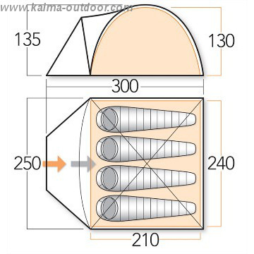 4 man highly waterproof camping tent