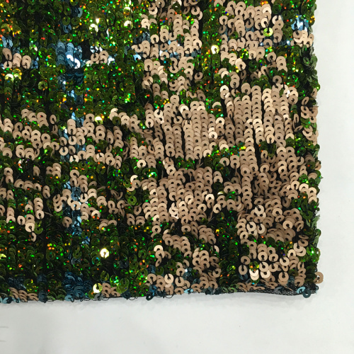 Multicolor Geometry Design Sequin Embroidery Fabric