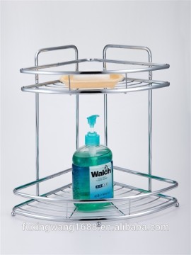 Chrome Dual Tier fan-shaped Wall Mount Shower Caddy Basket