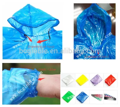 Emergency PE raincoat transparent