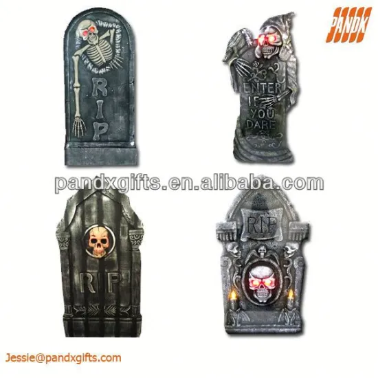 "24"" Cross Skeleton Tombstone Graveyard Cemetary Halloween Decoration Yard Prop