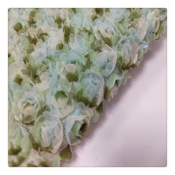 Green Broidered Tissu broderies lacets en ligne de broderie lourde