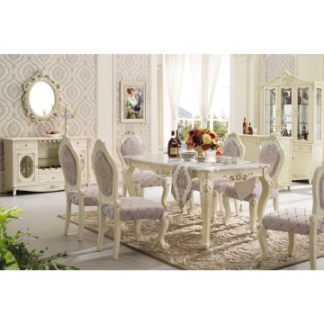 Marble top white malaysia dining table design