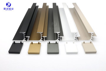 L-shaped aluminum edge-profile handle for wardrobes