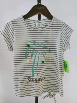 fashion printed stripe summer girls blouse top