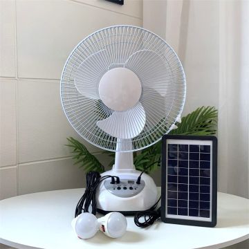 OEM USB Rechargeable Solar Table Fan with Night Light