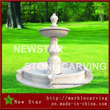White Tier Marble Fountain Water