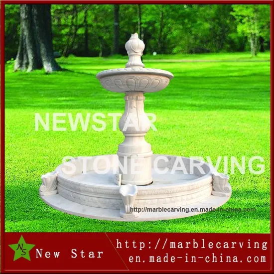 White Tier Marble Fountain Water