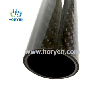 3k 2x2 twill glossy carbon fiberglass pipe tube