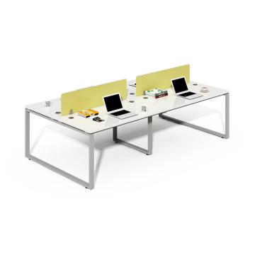 Modern Open Modular Table Furniture with Metal Legs - 2 to 8-Seater Collaborative Desks for Office Workstations