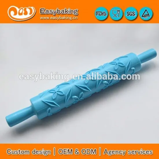 High quality custom plastic impression fondant cake decorating rolling pins