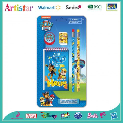 Paw Patrol 5 piece stationery set