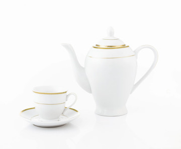 14PCS Eatra White Tea Set with Golded Design (9920)